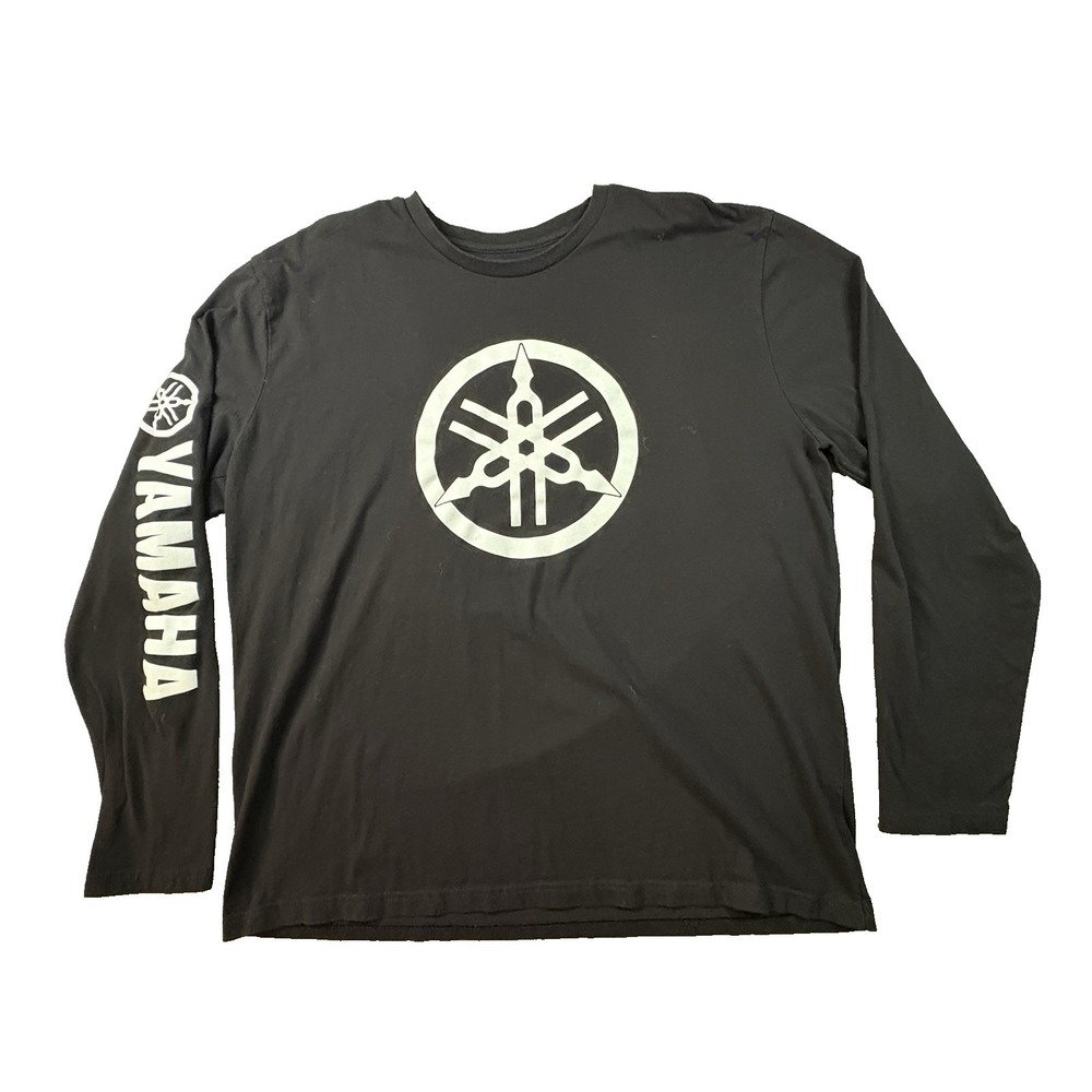 Yamaha Men's 2XL Black LS Logo Graphic T Shirt Factory Effex Motorcycle SEE DESC